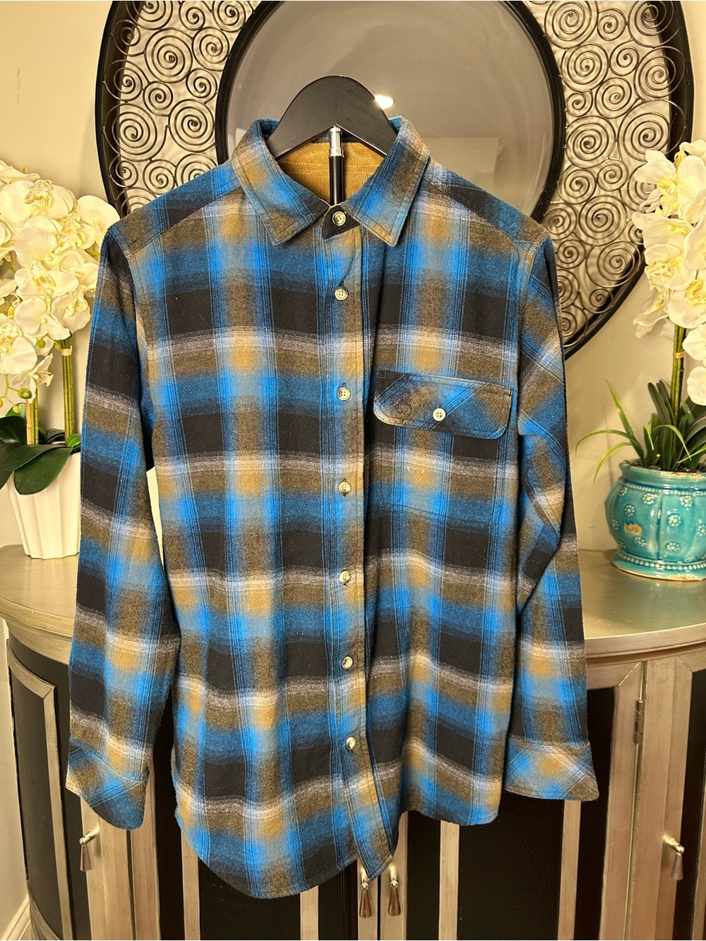 Legendary Whitetails Blue, Black & Tan Plaid Button-Down Shirt